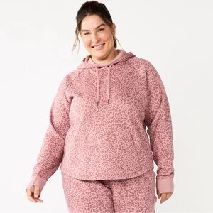 tek gear Dusty Pink Leopard Print Pullover Hoodie